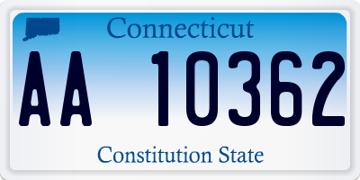 CT license plate AA10362