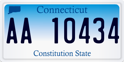 CT license plate AA10434