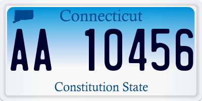 CT license plate AA10456