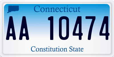 CT license plate AA10474