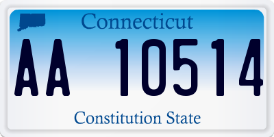 CT license plate AA10514