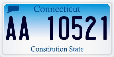 CT license plate AA10521