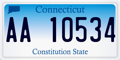 CT license plate AA10534