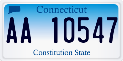 CT license plate AA10547