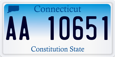 CT license plate AA10651