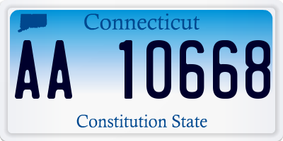 CT license plate AA10668