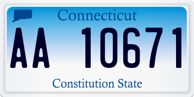 CT license plate AA10671