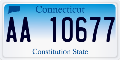 CT license plate AA10677