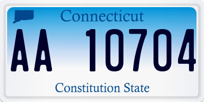 CT license plate AA10704