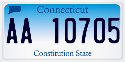 CT license plate AA10705