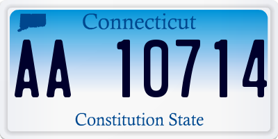 CT license plate AA10714