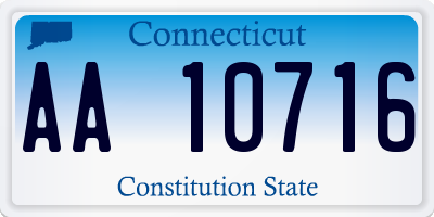 CT license plate AA10716