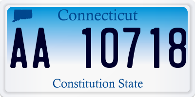 CT license plate AA10718