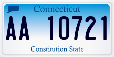 CT license plate AA10721