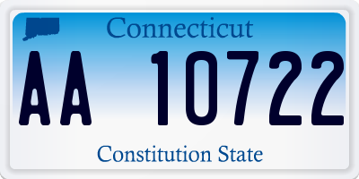 CT license plate AA10722