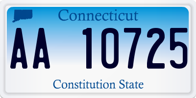 CT license plate AA10725