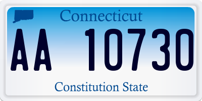 CT license plate AA10730