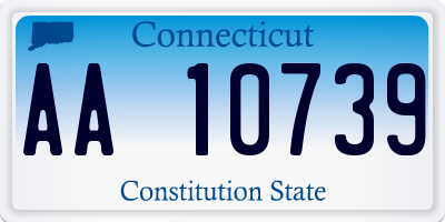 CT license plate AA10739