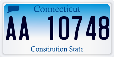 CT license plate AA10748