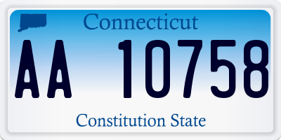 CT license plate AA10758