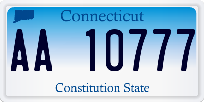 CT license plate AA10777