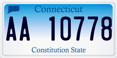 CT license plate AA10778