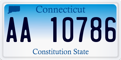 CT license plate AA10786