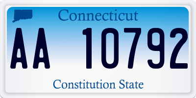 CT license plate AA10792