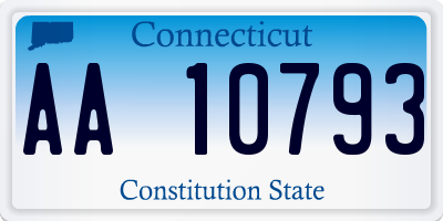 CT license plate AA10793