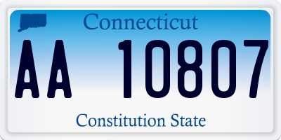 CT license plate AA10807