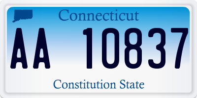 CT license plate AA10837
