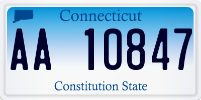 CT license plate AA10847