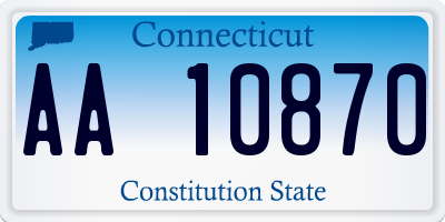 CT license plate AA10870