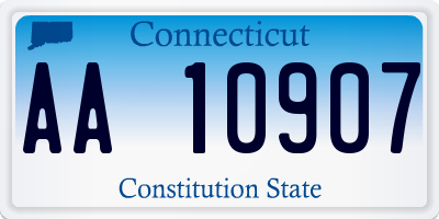 CT license plate AA10907