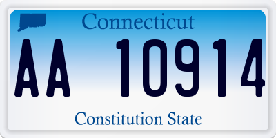 CT license plate AA10914