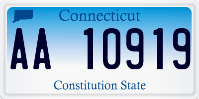 CT license plate AA10919