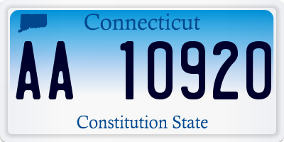 CT license plate AA10920