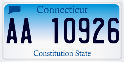 CT license plate AA10926