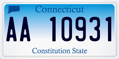 CT license plate AA10931