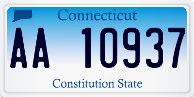 CT license plate AA10937