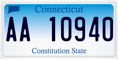 CT license plate AA10940