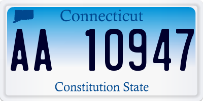 CT license plate AA10947