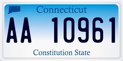 CT license plate AA10961