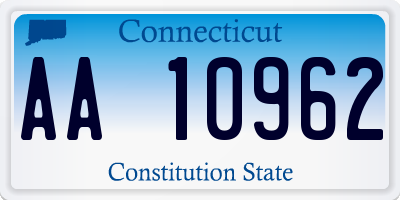 CT license plate AA10962