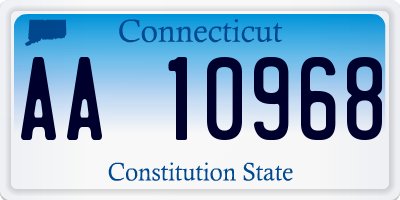 CT license plate AA10968