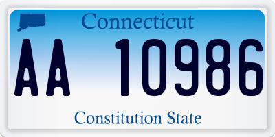 CT license plate AA10986