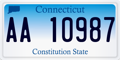CT license plate AA10987