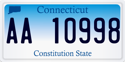 CT license plate AA10998