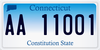 CT license plate AA11001