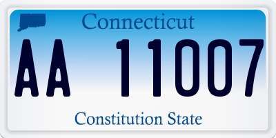 CT license plate AA11007